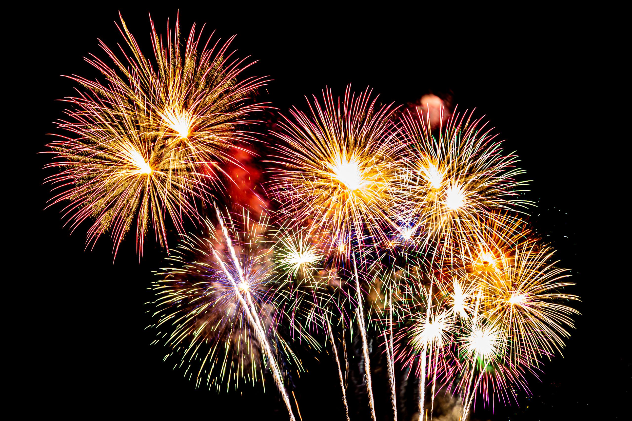 Colourful firework display background