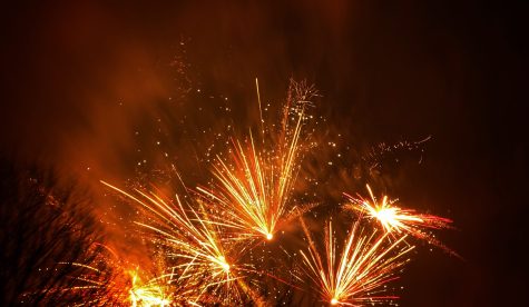 Colourful firework display background